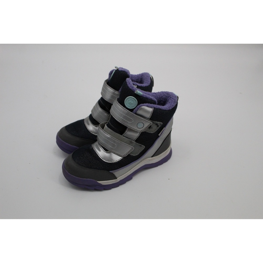 Stride Rite M2P Everest Waterproof Winter Boots Navy Silver Purple Girls US 2W